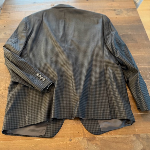 Coppley Reda Wool Super 130s fabric - Black charcoal mini check sport coat 48S - Picture 5 of 5